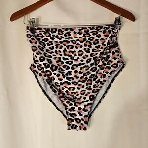 Leopard Print High Waist Swimsuit Bottoms Sexy Cute S‎